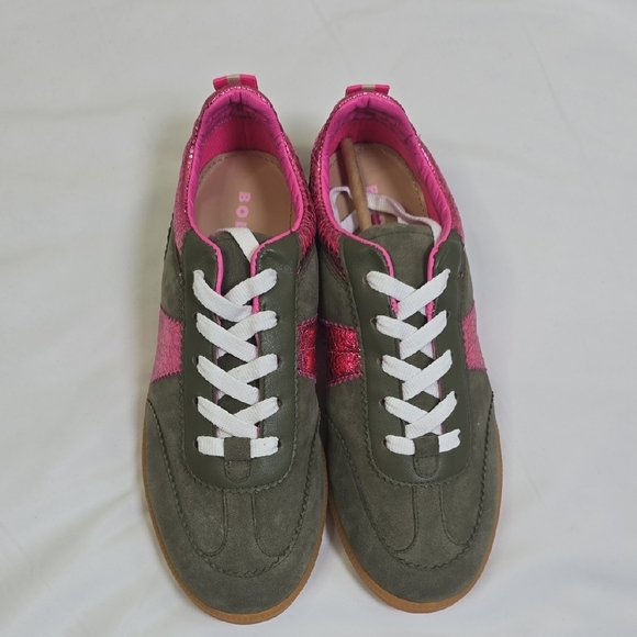 Boden Shoes - Boden Erin Suede Retro Women's Pink and Green Tenis Trainers Size 38/ 7.5 NWOB.
